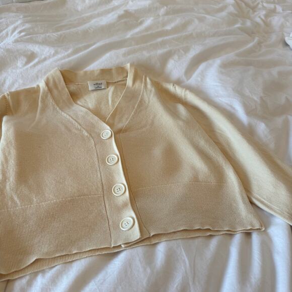 Wilfred Aritzia Wool Cream Cropped Cardigan Sweater Size XS - Picture 2 of 7